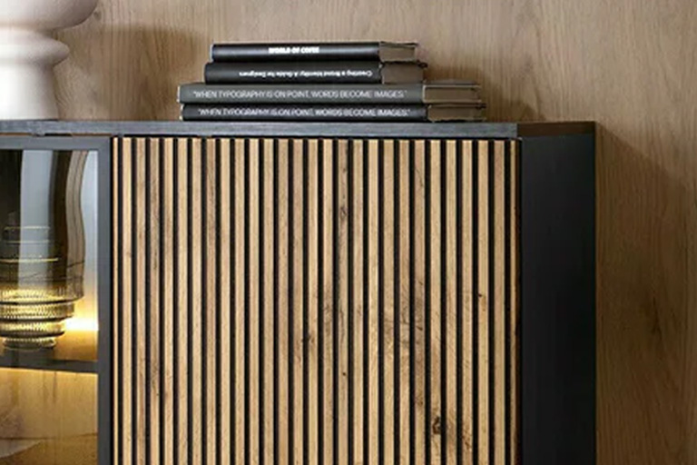 Meubles avec rainures ou lamelles rainurées